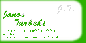 janos turbeki business card